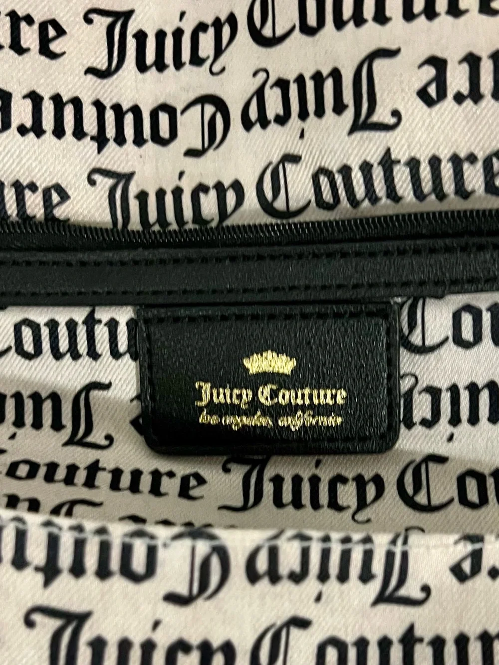 Juicy Couture | Rainbow Spell Out Logo | Large Tote Bag | Black/Gold Multicolor